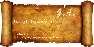 Gangl Agenór névjegykártya